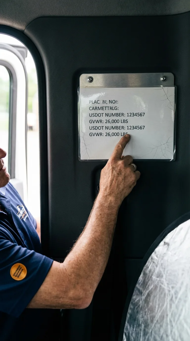 USDOT licensing placard verification in Darby